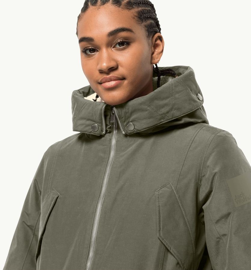jack wolfskin rocky point parka dames petrol