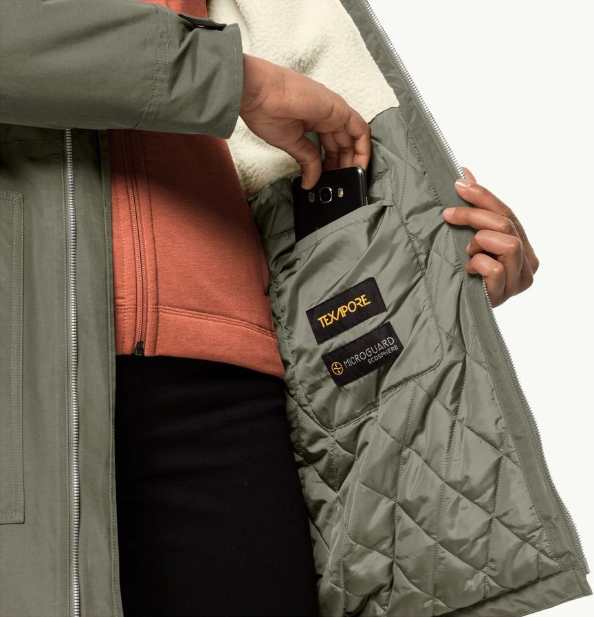 jack wolfskin rocky point parka dames petrol