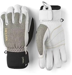 Hestra Army Leather Gore-Tex Short - 5 Finger - Light Grey/Offwhite - Gloves