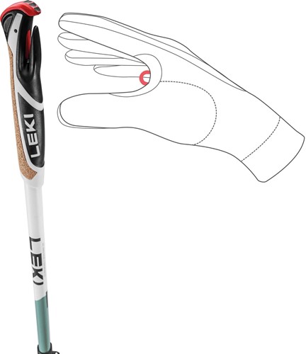 Leki Spin Shark SL - White/Smoke Green/Dark Anthracite - 100-130 cm