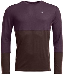 Ortovox 185 Rock'N'Wool Long Sleeve - Dark Wild Berry - Thermoshirt Heren