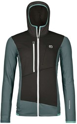 Ortovox Fleece Grid Hoody - Dark Arctic Grey - Fleecevest Dames