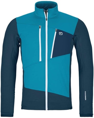 Ortovox Fleece Grid Jacket M - Mountain Blue - L