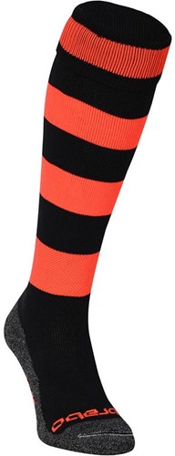 Brabo Socks Rugby black/neon orange 31-35