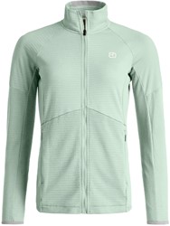 Ortovox Fleece Light Grid Jacket - Green Sage - Fleecevest Heren