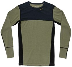 Devold Lauparen Merino 190 Shirt - Ink/Lichen/Black - Thermoshirt Heren