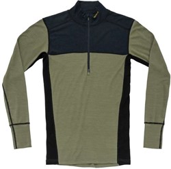 Devold Lauparen Merino 190 Zip Neck - Ink/Lichen/Black - Thermoshirt Heren