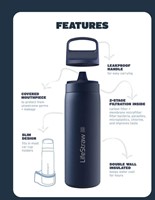 LifeStraw Go Series Insulated Stainless Steel Water Filter Bottle - 500 ml