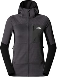 The North Face Polartec Powergrid Stormgap Hoodie - Anthracite Grey/TNF Black - Fleecevest Dames