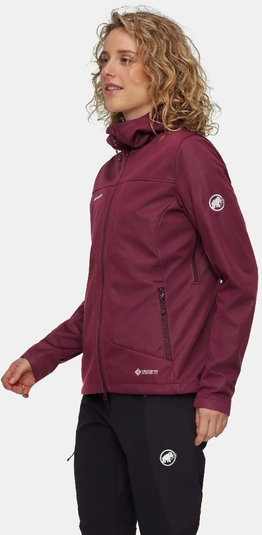 Chaqueta Softshell Mammut Ultimate VIII SO Hooded Jacket Para Mujer, Con Membrana WINDSTOPPER EPE Sin PFC, Cremalleras De Ventilación Y Capucha Ajustable
