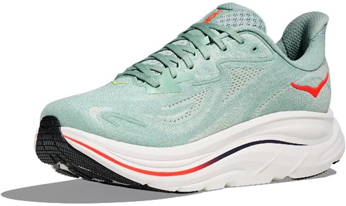 Hoka M Clifton 10 - Sage/Neon Flame