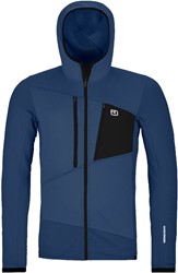 Ortovox Fleece Grid Hoody - Blue Nunatak - Fleecevest Heren