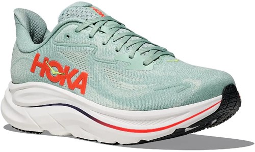 Hoka M Clifton 10 - Sage/Neon Flame