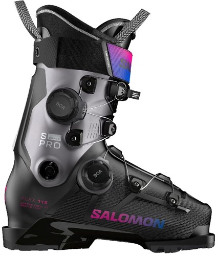 Salomon S/Pro Supra Dual BOA 115 W GW - Black/Beluga Metallic/Beetroot Purple - 22/22.5