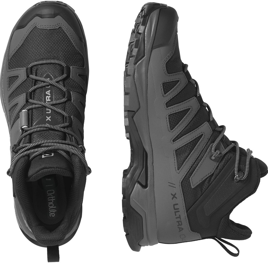 【Salomon】X ULTRA 4 MID WIDE GTX - BLACK/MAGNET/PEARL BLUE Ботинки Salomon X ULTRA 4 MID WIDE GTX, Black Magnet-Pearl