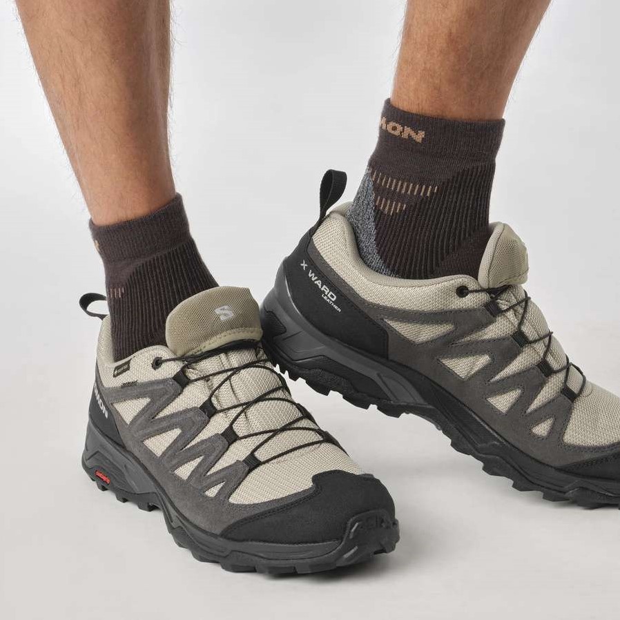 Salomon X Ward Leather GTX Vintage Khaki Black Pewter 40 UK 6.5 uw specialist in outdoor wintersport hockey en meer