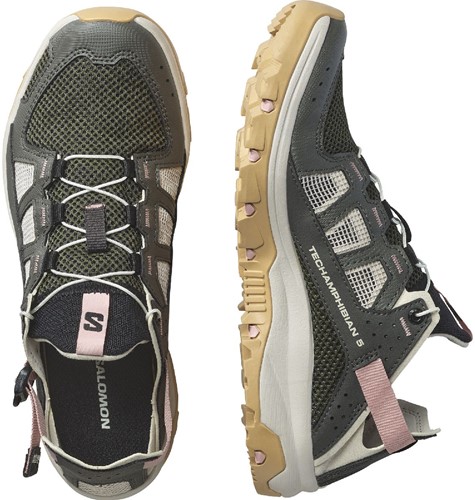 Salomon Techamphibian 5 W - Peat/Rainy Day/Hyma Pink