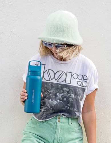 LifeStraw Go Series Insulated Stainless Steel Water Filter Bottle - 1L