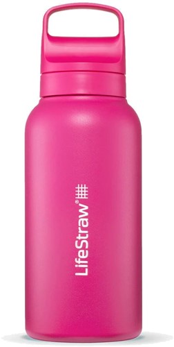 LifeStraw Go Series Insulated Stainless Steel Water Filter Bottle - 1L - Orchid Pink