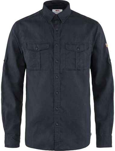 Fjällräven Övik Travel Shirt Long Sleeve M - Dark Navy - XXL