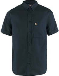 Fjällräven Övik Travel Shirt Short Sleeve M - Dark Navy - Men's Short Sleeve