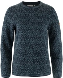 Fjällräven Snow Round Neck Sweater - Dark Navy - Women's Sweater