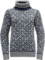 Devold Svalbard Wool High Neck - Night/Offwhite - M