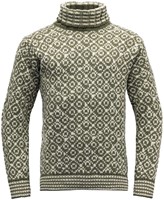 Devold Svalbard Wool High Neck - Olive/Offwhite - XS
