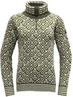 Devold Svalbard Wool Zip Neck - Olive/Offwhite