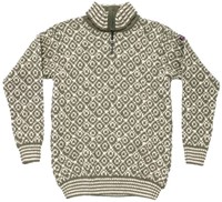 Devold Svalbard Wool Zip Neck - Olive/Offwhite - XS