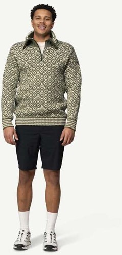 Devold Svalbard Wool Zip Neck - Olive/Offwhite