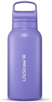 LifeStraw Go Series Insulated Stainless Steel Water Filter Bottle - 1L - Thistle Purple
