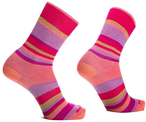 Wrightsock Eco Explore Crew - Pink Stripes - S