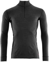 Aclima WarmWool Mockneck - Marengo/Jet Black - Thermoshirt Heren